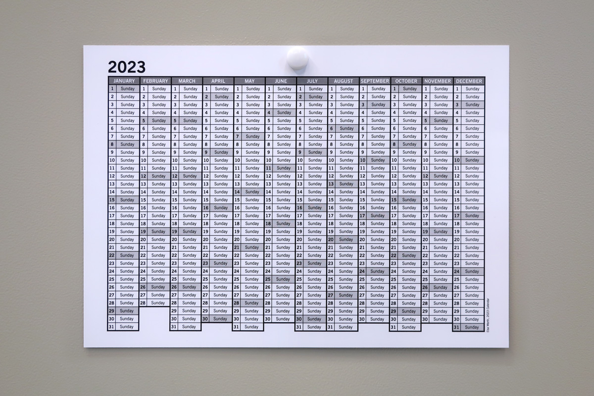 Elsa Werth, Calendrier 2023 verso